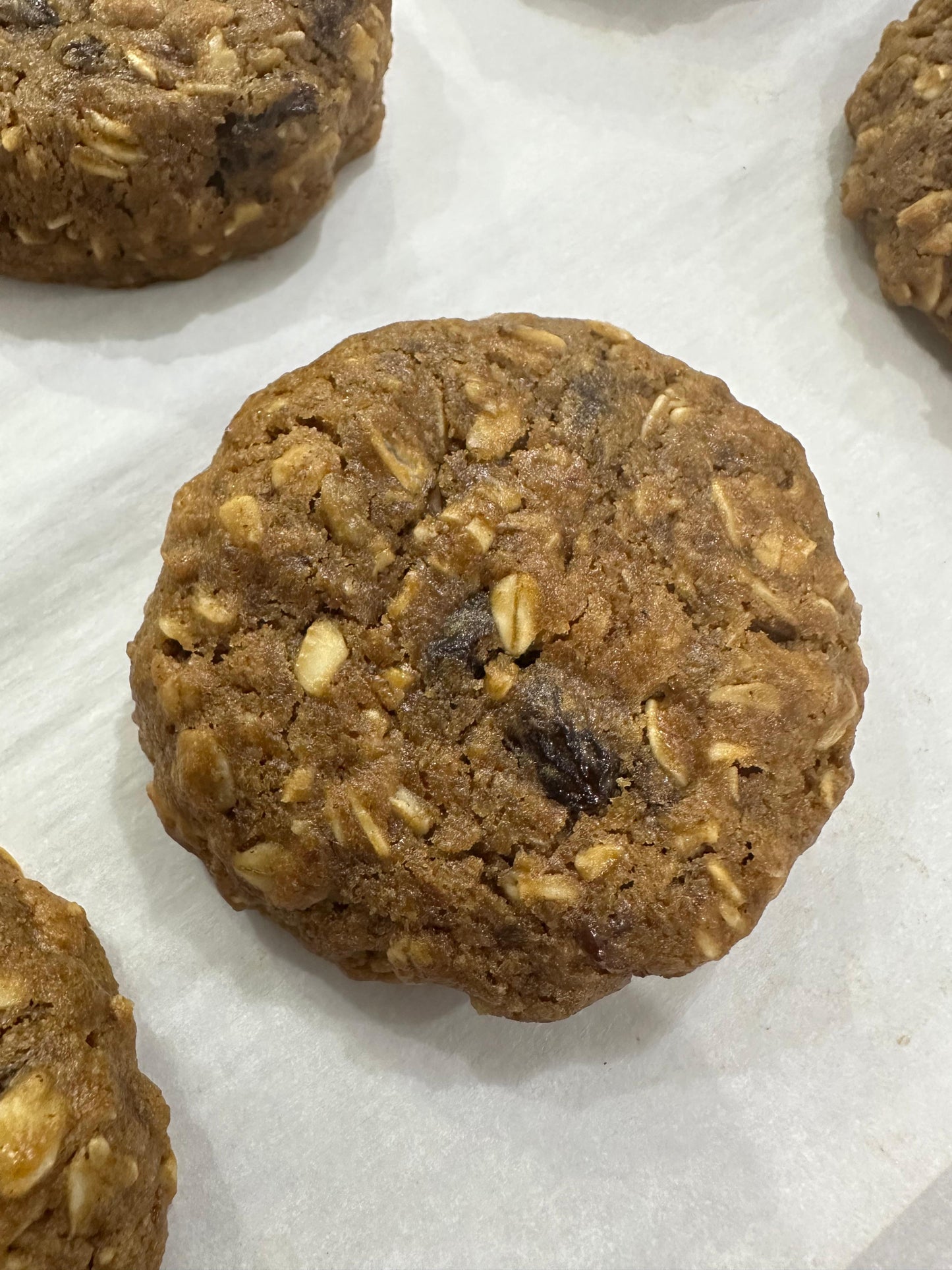 Gluten free sourdough oatmeal raisin cookies
